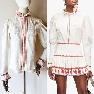 Isabel Marant Etoile “Rosie” broderie anglaise crepe blouse